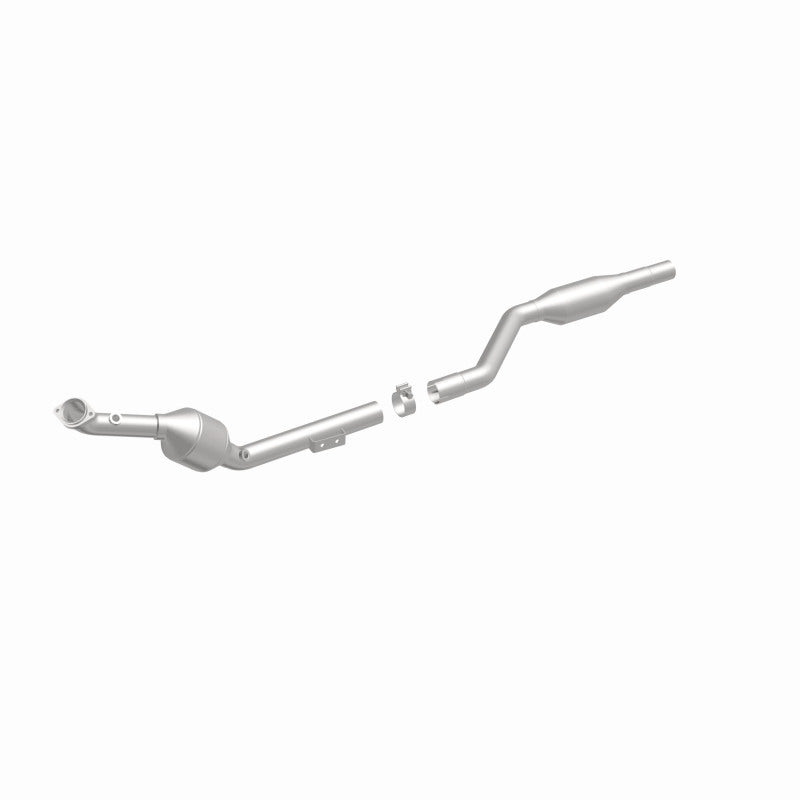 MagnaFlow 5411937 carb direct-fit catalytic converter, front three-quarter view of the turntable spin