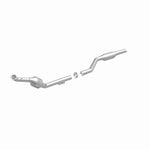MagnaFlow 5411937 carb direct-fit catalytic converter, front three-quarter view of the turntable spin