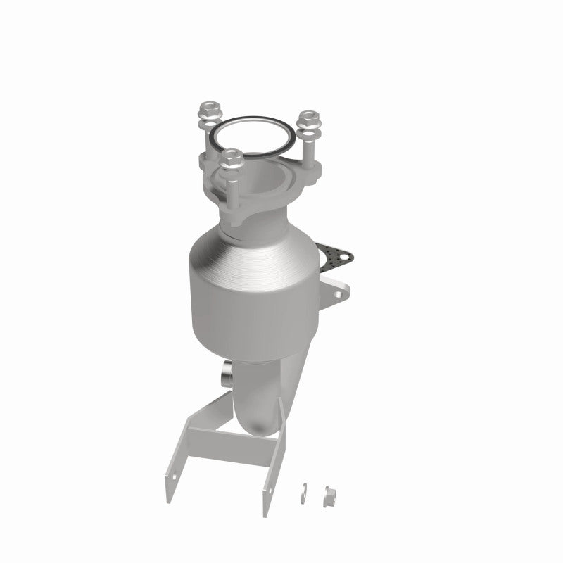 MagnaFlow 5411726 carb direct-fit catalytic converter, side view of the turntable spin