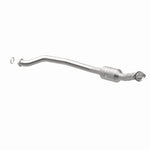 MagnaFlow 5551879 carb direct-fit catalytic converter, opposite rear three-quarter view of the turntable spin