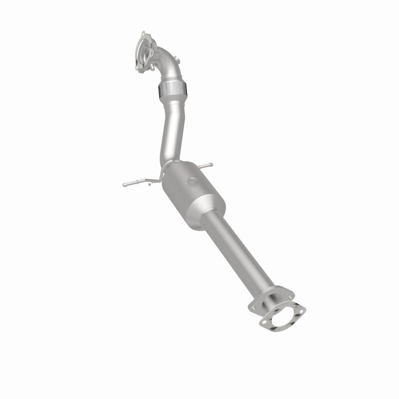 MagnaFlow 5461738 carb direct-fit catalytic converter, rear three-quarter view of the turntable spin