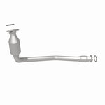 MagnaFlow 5461619 carb direct-fit catalytic converter, rear three-quarter view of the turntable spin