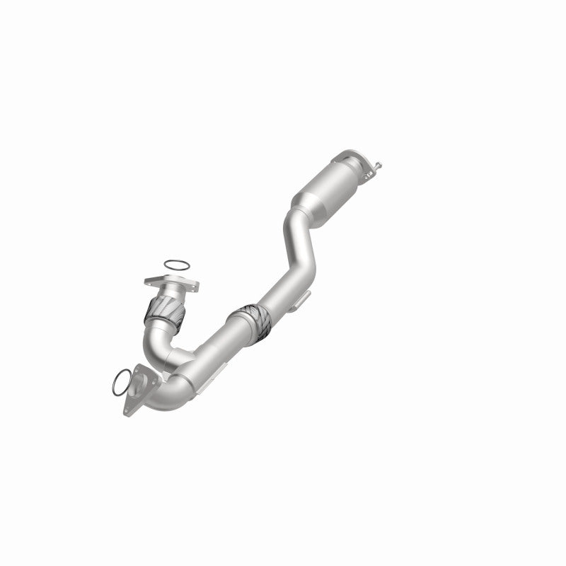 MagnaFlow 5592852 carb direct-fit catalytic converter, opposite front three-quarter view of the turntable spin