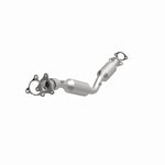 MagnaFlow 52958 oem grade direct-fit catalytic converter, opposite front three-quarter view of the turntable spin