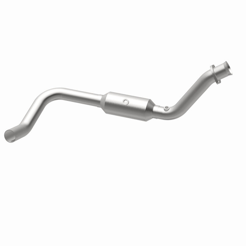 MagnaFlow 5451651 carb direct-fit catalytic converter, opposite rear three-quarter view of the turntable spin