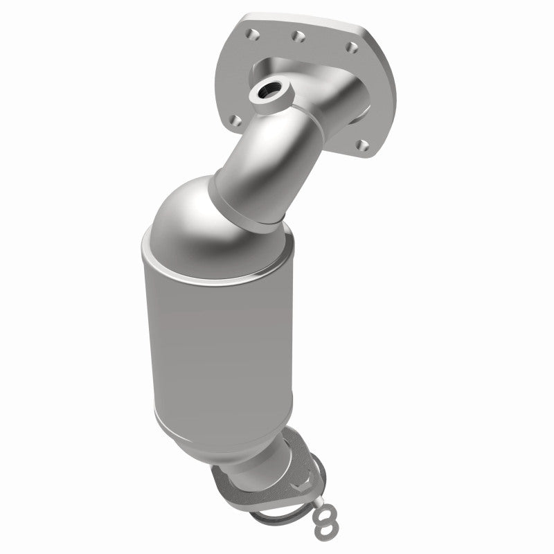 MagnaFlow 22-251 oem grade manifold converter, opposite rear three-quarter view of the turntable spin