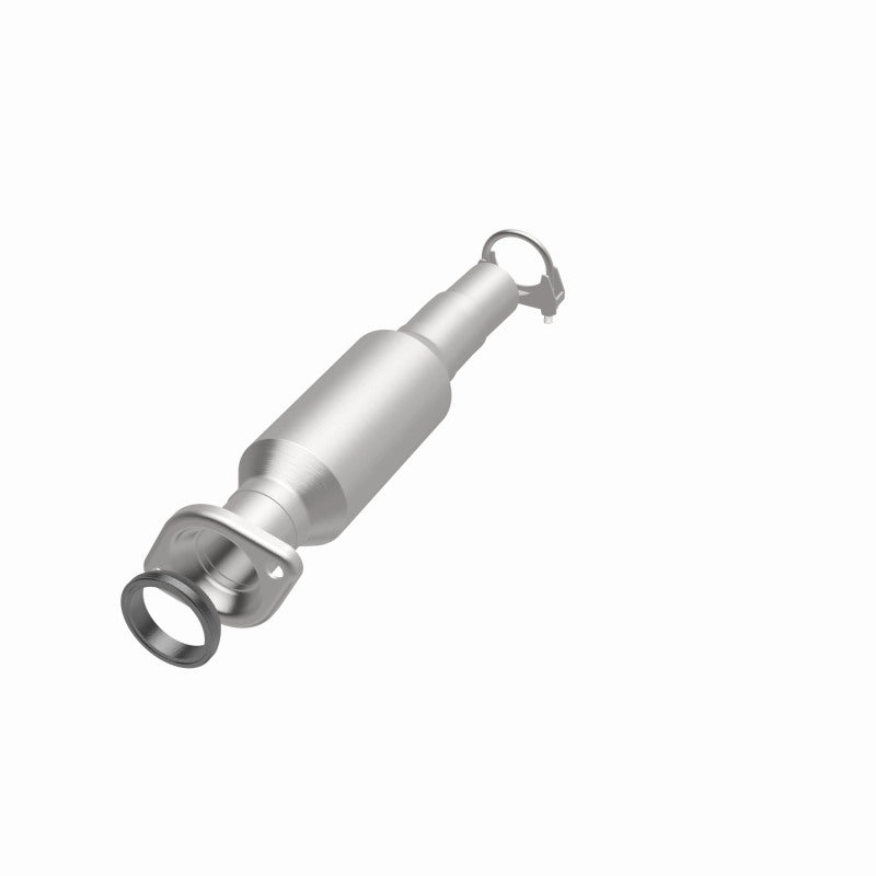MagnaFlow 5592030 carb direct-fit catalytic converter, opposite front three-quarter view of the turntable spin