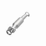 MagnaFlow 5592030 carb direct-fit catalytic converter, opposite front three-quarter view of the turntable spin