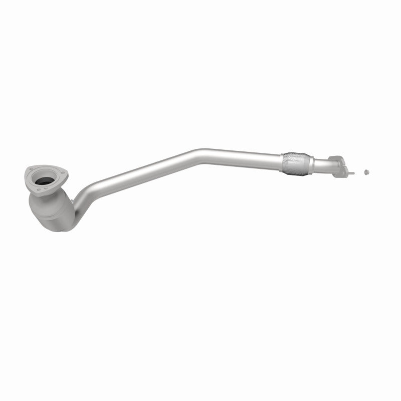 MagnaFlow 5561423 carb direct-fit catalytic converter, rear three-quarter view of the turntable spin