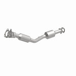 MagnaFlow 5481722 carb direct-fit catalytic converter, front three-quarter view of the turntable spin