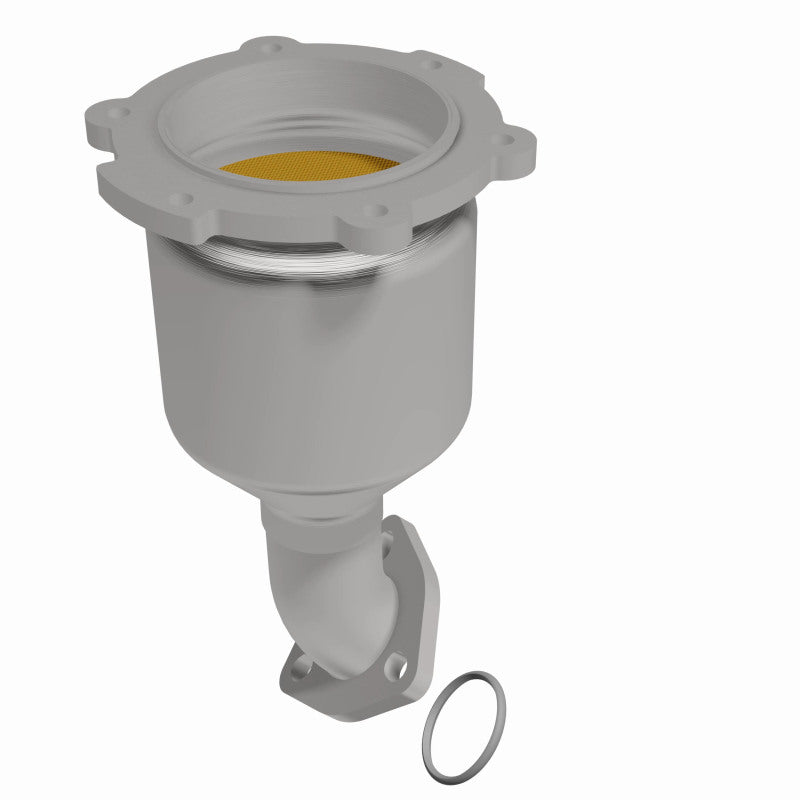 MagnaFlow 5582296 carb direct-fit catalytic converter, side view of the turntable spin
