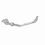 MagnaFlow 22-068 oem grade manifold converter, rear three-quarter view of the turntable spin