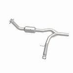 MagnaFlow 21-834 oem grade direct-fit catalytic converter, side view of the turntable spin