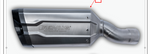 Remus BMW R 1300 GS/R Slip-On Exhaust Stainless Matte EC, stainless silencer with black end cap, side view