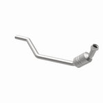 MagnaFlow 5461225 carb direct-fit catalytic converter, opposite rear three-quarter view of the turntable spin