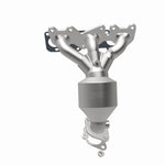 MagnaFlow 5582202 carb manifold converter, opposite rear three-quarter view of the turntable spin