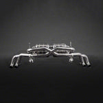 Capristo X-pipe exhaust for Audi R8 V8, polished mufflers with round twin tips each side