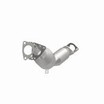 MagnaFlow 5481098 carb direct-fit catalytic converter, opposite front three-quarter view of the turntable spin