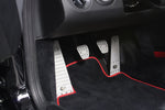 A close up view of TECHART Pedal-Kit, Aluminum, Manual Transmission for Porsche 987/981/718 / 997/991 fitted in a car