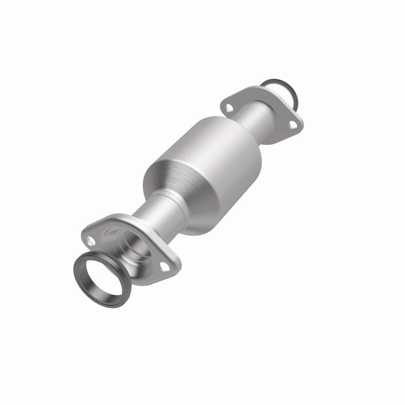 MagnaFlow 52546 oem grade direct-fit catalytic converter, opposite front three-quarter view of the turntable spin