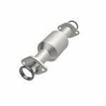 MagnaFlow 52546 oem grade direct-fit catalytic converter, opposite front three-quarter view of the turntable spin
