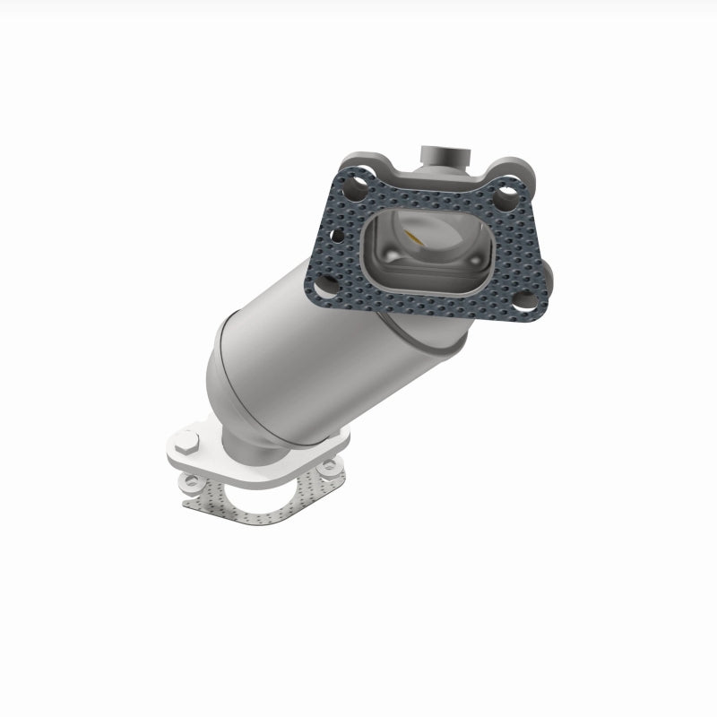 MagnaFlow 280176 oem grade direct-fit catalytic converter, front three-quarter view of the turntable spin