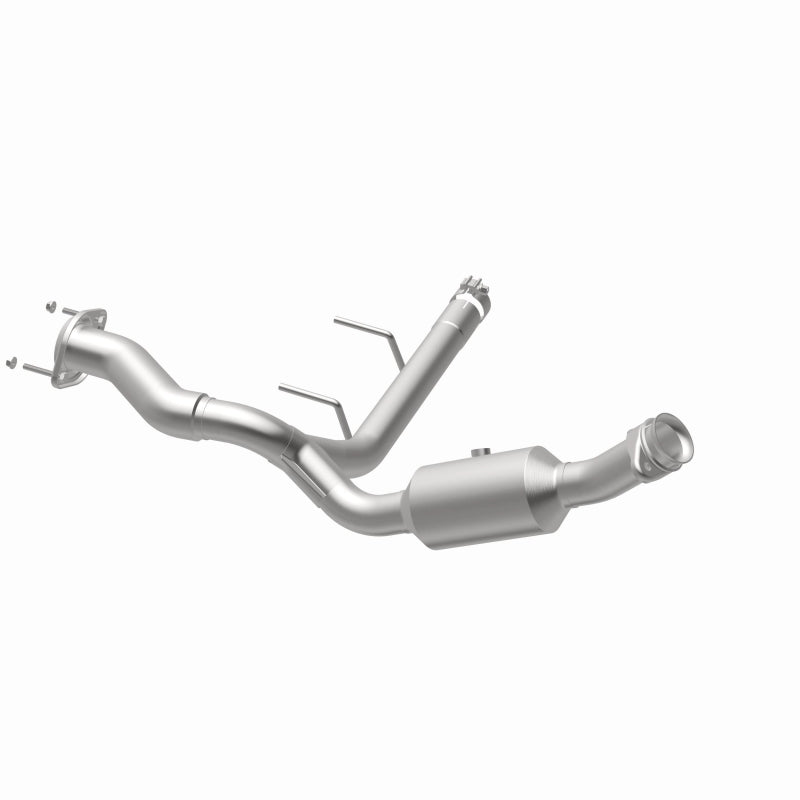 MagnaFlow 280275 oem grade direct-fit catalytic converter, opposite rear three-quarter view of the turntable spin