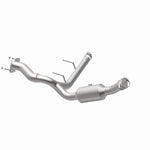 MagnaFlow 280275 oem grade direct-fit catalytic converter, opposite rear three-quarter view of the turntable spin