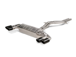Akrapovic Porsche Cayenne Turbo/Coupe V8 (536) Evolution Line Cat Back (Titanium - Tips Req) S-PO/TI/17H for Porsche Cayenne Turbo / GTS / Coupe 9Y0 2019-2023, angled view