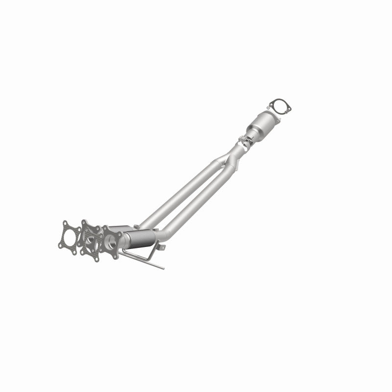 MagnaFlow 51360 oem grade direct-fit catalytic converter, opposite front three-quarter view of the turntable spin