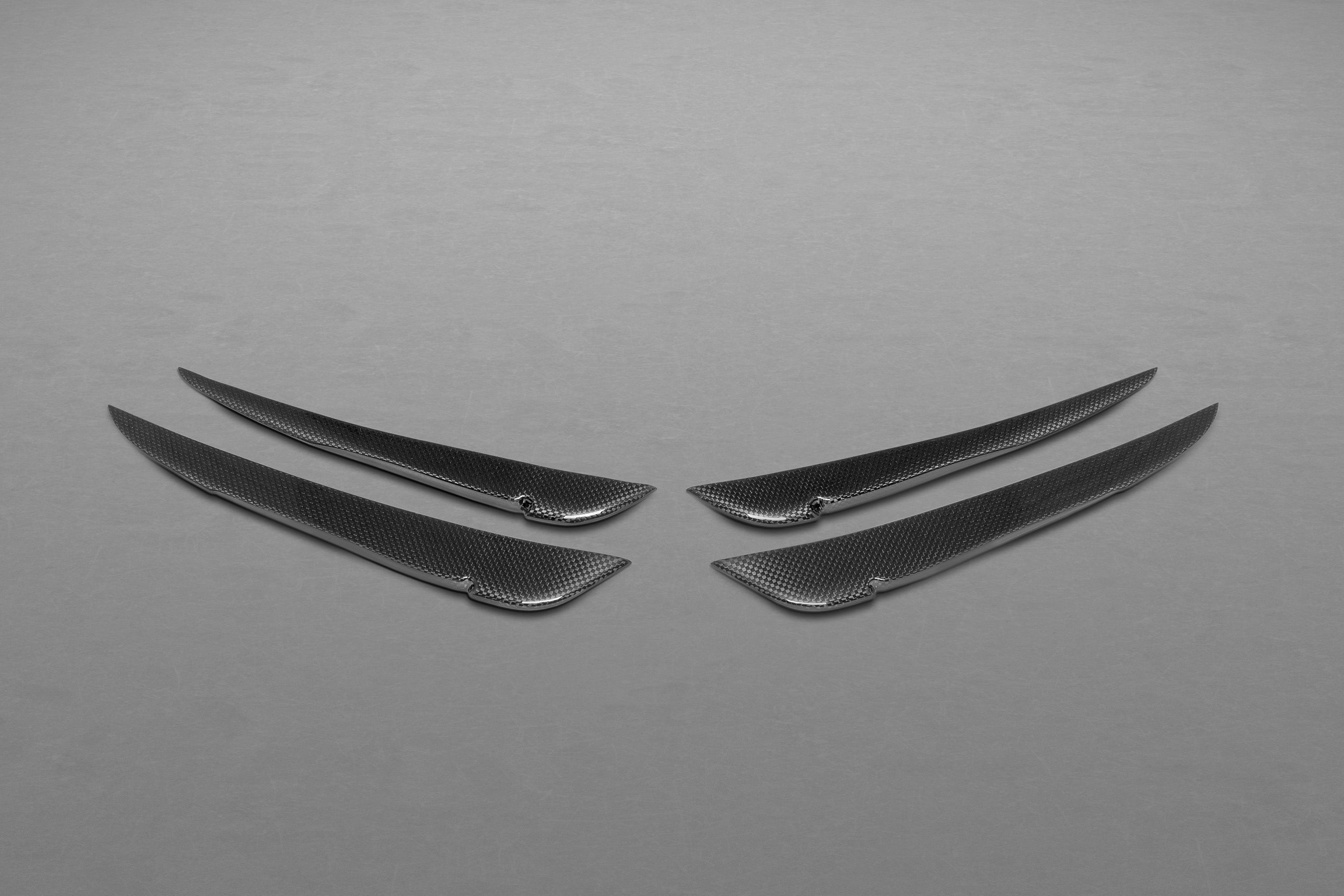 Set of four Capristo carbon fiber front fins for the Ferrari 458 Speciale