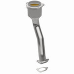 MagnaFlow 5582589 carb direct-fit catalytic converter, opposite rear three-quarter view of the turntable spin