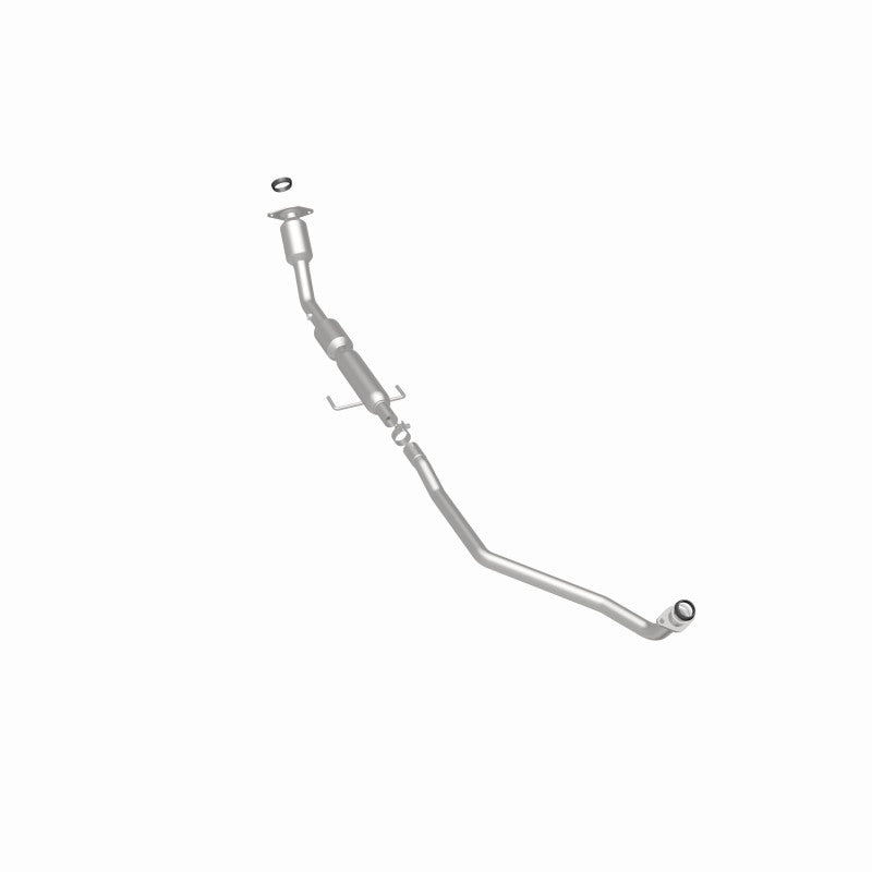 MagnaFlow 551524 carb direct-fit catalytic converter, rear three-quarter view of the turntable spin