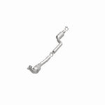 MagnaFlow 551202 carb direct-fit catalytic converter, opposite front three-quarter view of the turntable spin