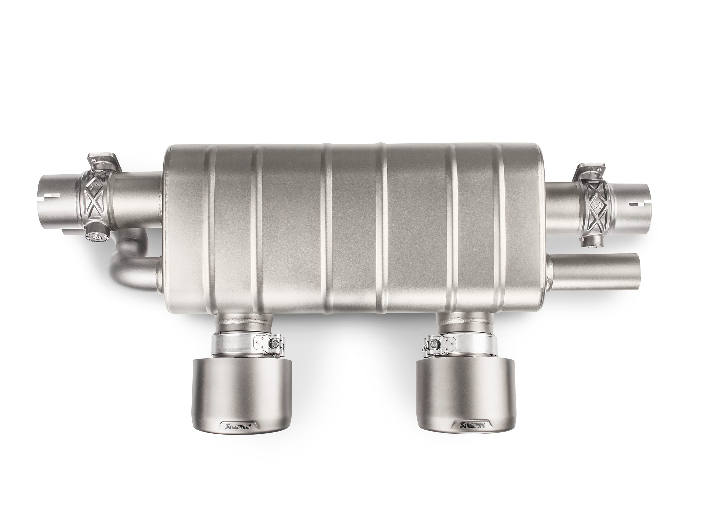 Akrapovic Slip-On Line Titanium Porsche 911 Carrera 991.2 S-PO/TI/5H for Porsche 911 Carrera/S/4/4S/GTS 991.2 2017-2019, side view
