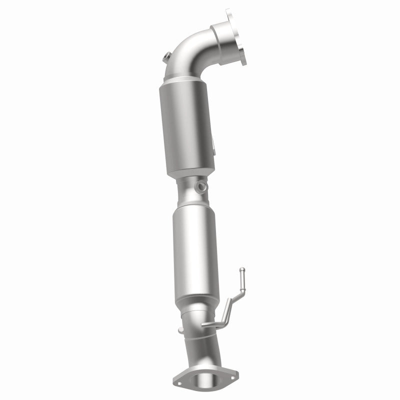 MagnaFlow 5551478 carb direct-fit catalytic converter, opposite rear three-quarter view of the turntable spin