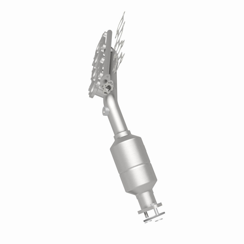 MagnaFlow 5582217 carb manifold converter, rear three-quarter view of the turntable spin
