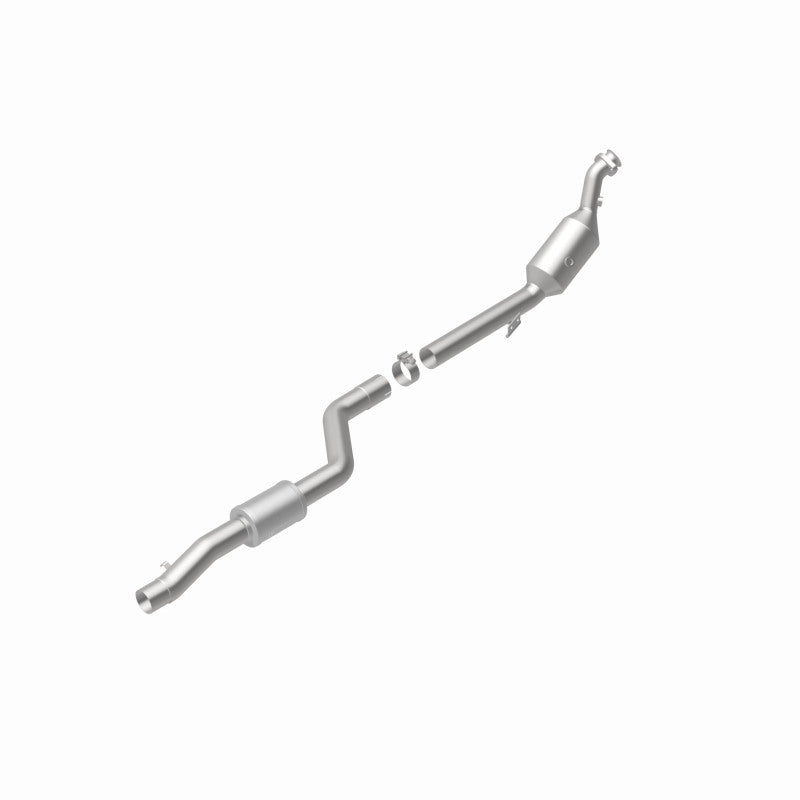 MagnaFlow 21-569 oem grade direct-fit catalytic converter, rear view of the turntable spin