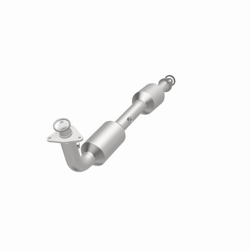 MagnaFlow 5481626 carb direct-fit catalytic converter, opposite front three-quarter view of the turntable spin