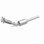 MagnaFlow 5561377 carb direct-fit catalytic converter, front three-quarter view of the turntable spin