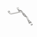 MagnaFlow 5592612 carb direct-fit catalytic converter, rear three-quarter view of the turntable spin
