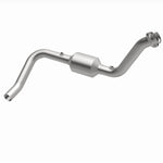MagnaFlow 4651497 carb direct-fit catalytic converter, opposite front three-quarter view of the turntable spin