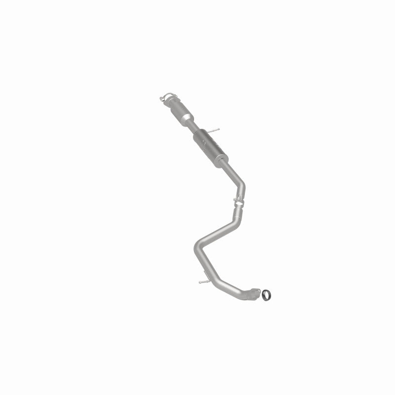 MagnaFlow 5571886 carb direct-fit catalytic converter, rear three-quarter view of the turntable spin