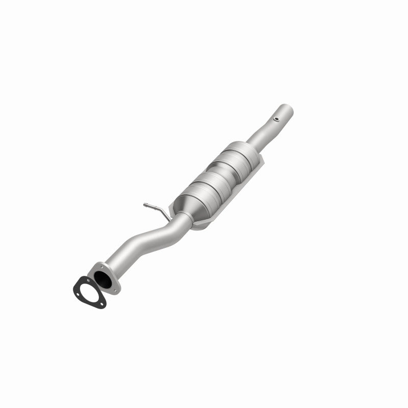 MagnaFlow 55324 hm grade direct-fit catalytic converter, opposite front three-quarter view of the turntable spin