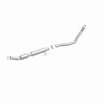 MagnaFlow 5571502 carb direct-fit catalytic converter, front three-quarter view of the turntable spin