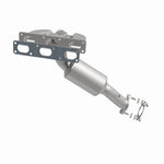 MagnaFlow 5551759 carb manifold converter, front three-quarter view of the turntable spin