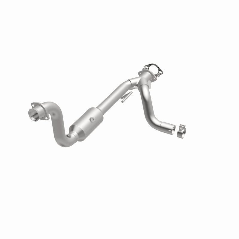 MagnaFlow 5451652 carb direct-fit catalytic converter, opposite front three-quarter view of the turntable spin