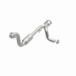 MagnaFlow 5451652 carb direct-fit catalytic converter, opposite front three-quarter view of the turntable spin
