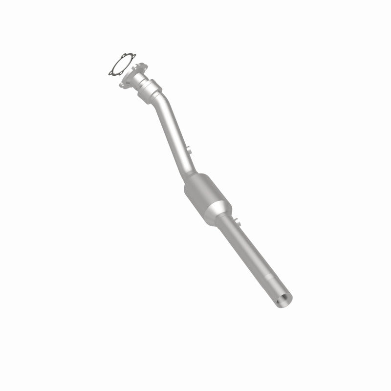 MagnaFlow 4561892 carb direct-fit catalytic converter, rear three-quarter view of the turntable spin