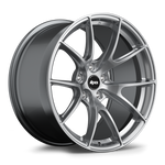 19-inch alloy wheel with gunmetal finish, five-spoke design, and center cap on white background - APEX Wheels wheel for 19x10.5 ET22 5x114.3 - Hyper Black
